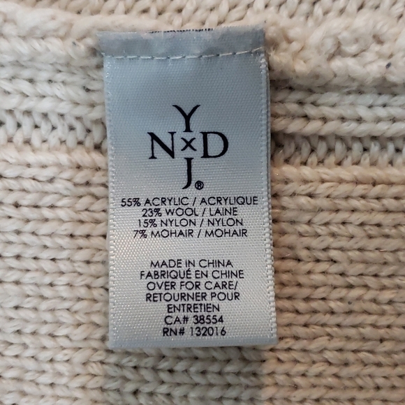 NYDJ Chunky Open Front Cardigan Sweater Womens Size XS Wool Blend Beige. - Picture 6 of 11